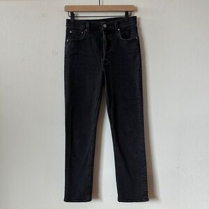 ARITZIA Denim Forum Arlo High Rise Straight Black Jeans 28L